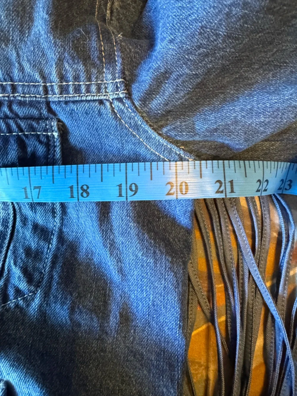 Scully Blue Denim Jacket with Long Fringe - Picture 6 of 7